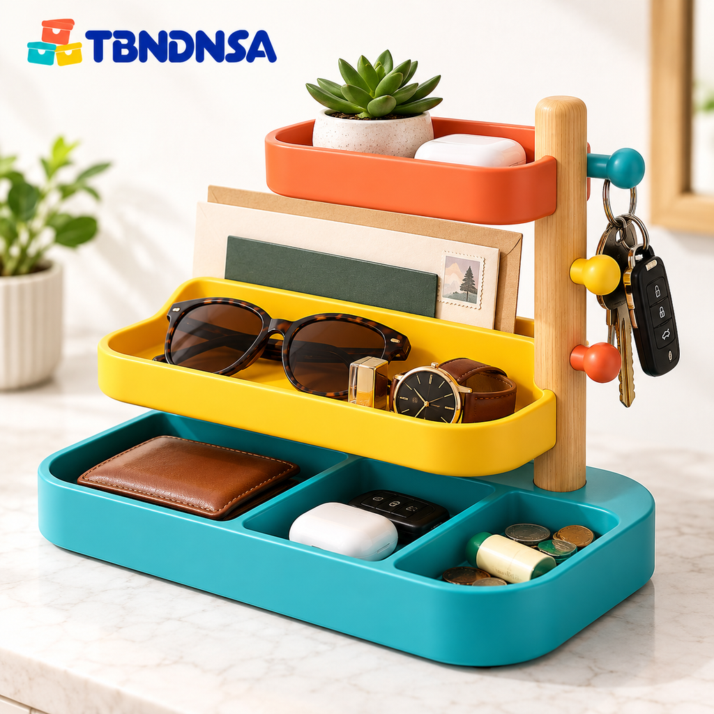 Colorful Multi-Level Entryway Valet Organizer