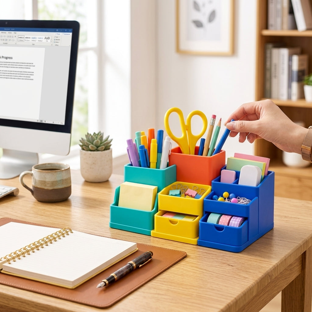 Colorful Modular Desktop Organizer Caddy