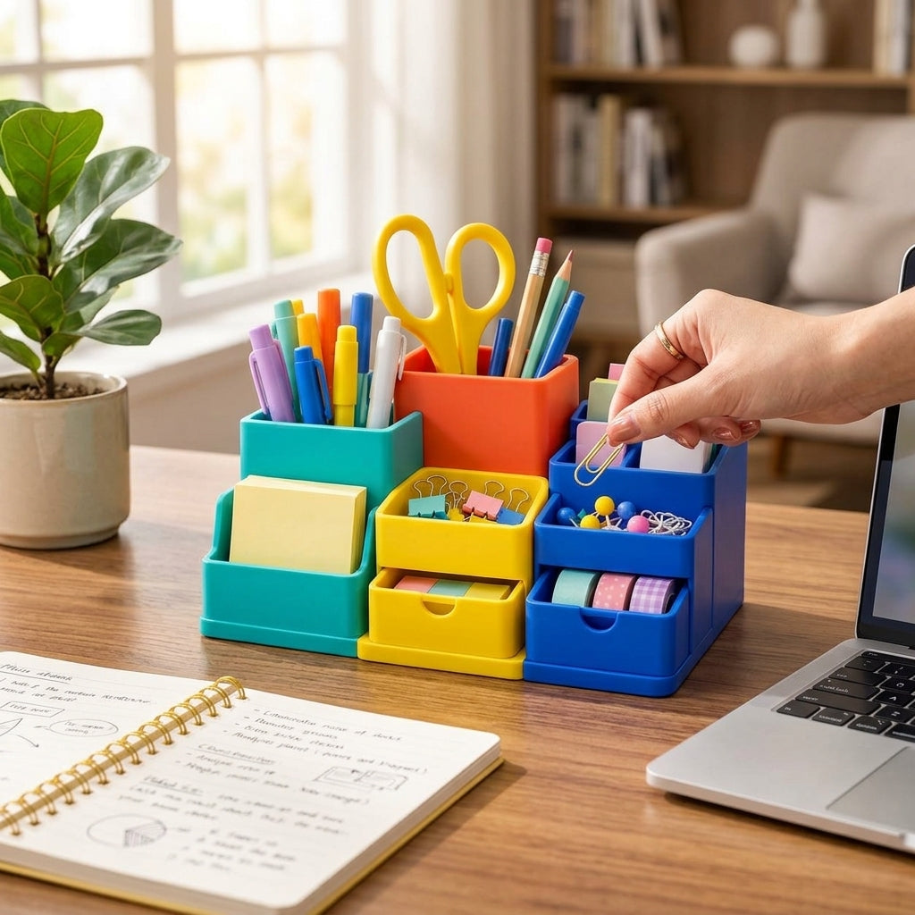 Colorful Modular Desktop Organizer Caddy