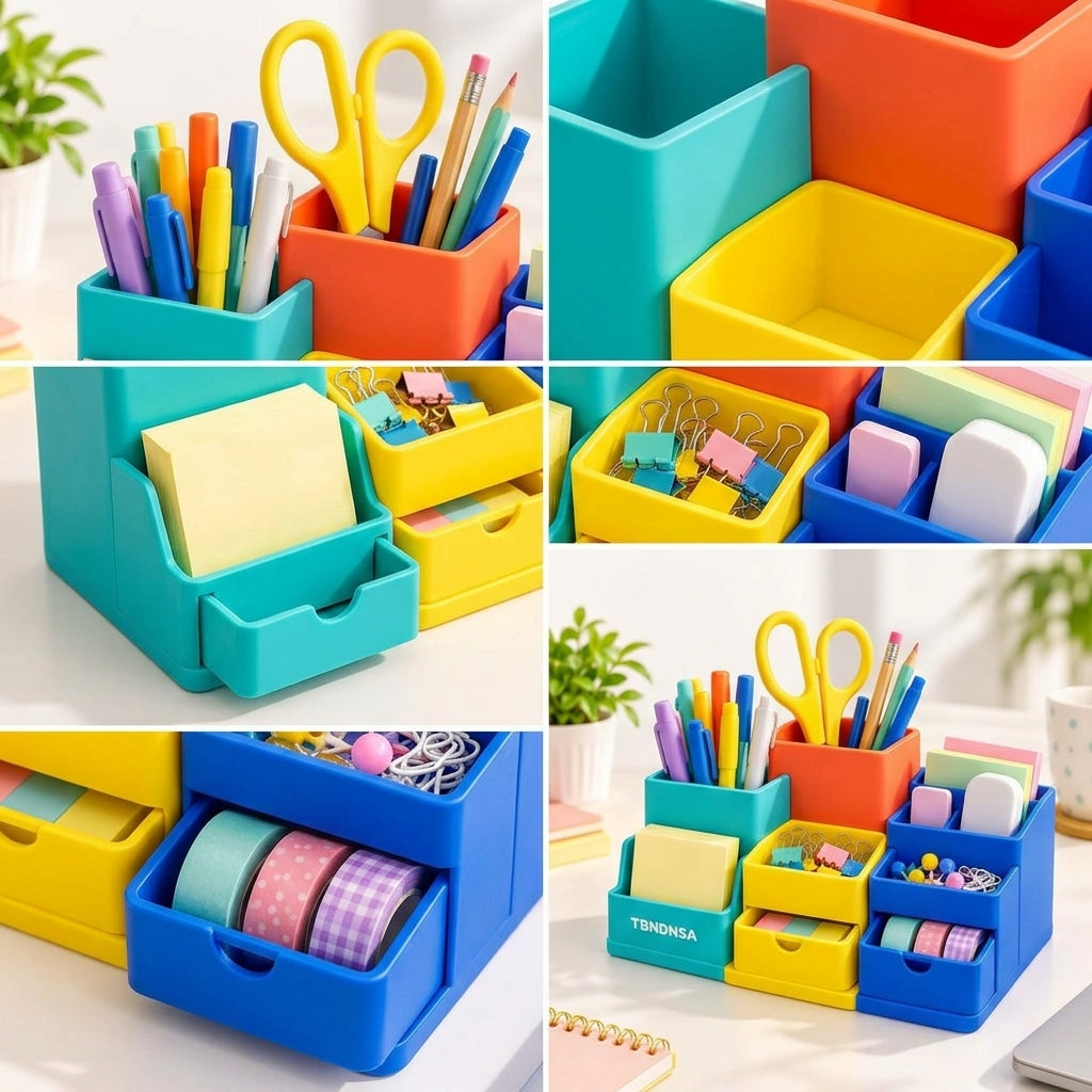 Colorful Modular Desktop Organizer Caddy