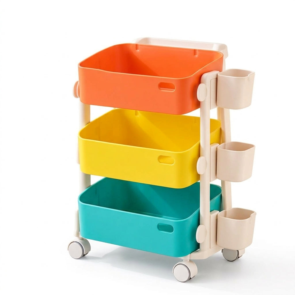 3-Tier Rolling Stationery Organizer Cart