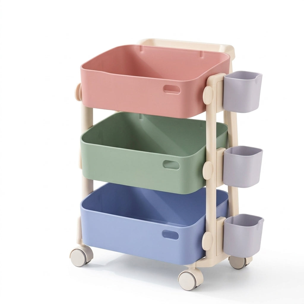 3-Tier Rolling Stationery Organizer Cart