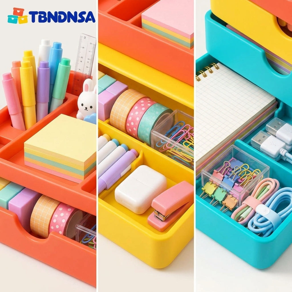 Stackable 3-Drawer Desk Organizer