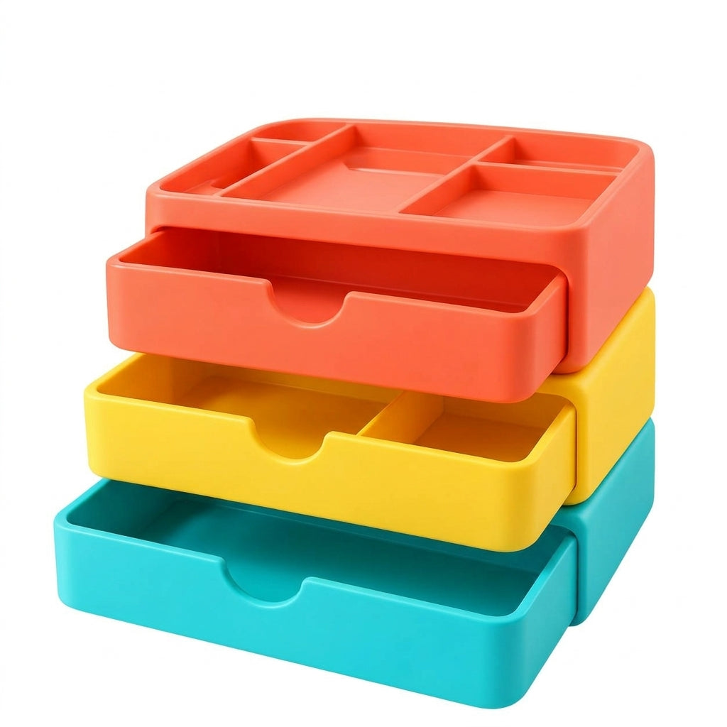 Stackable 3-Drawer Desk Organizer