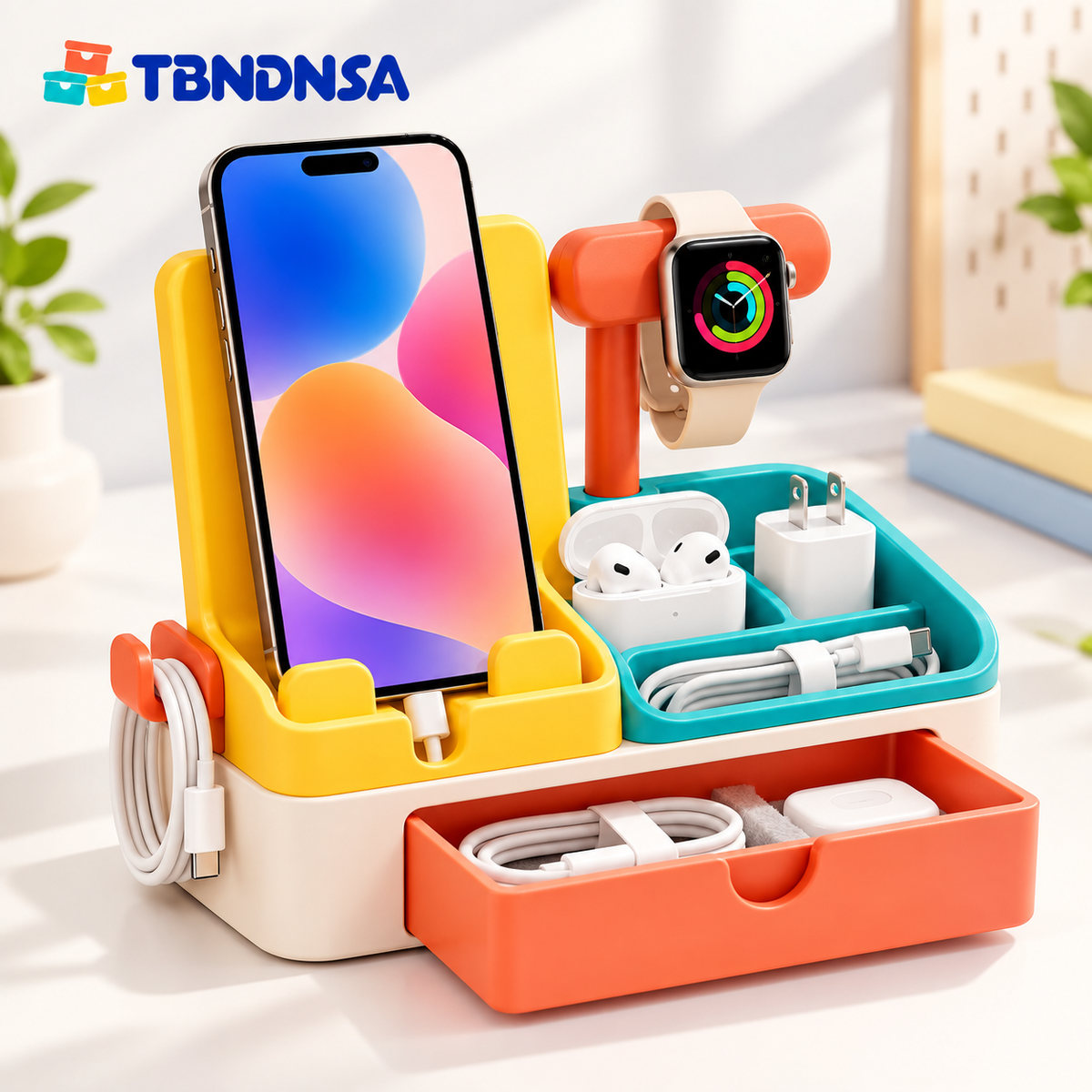 Multi-Function Tech & Charging Organizer Station