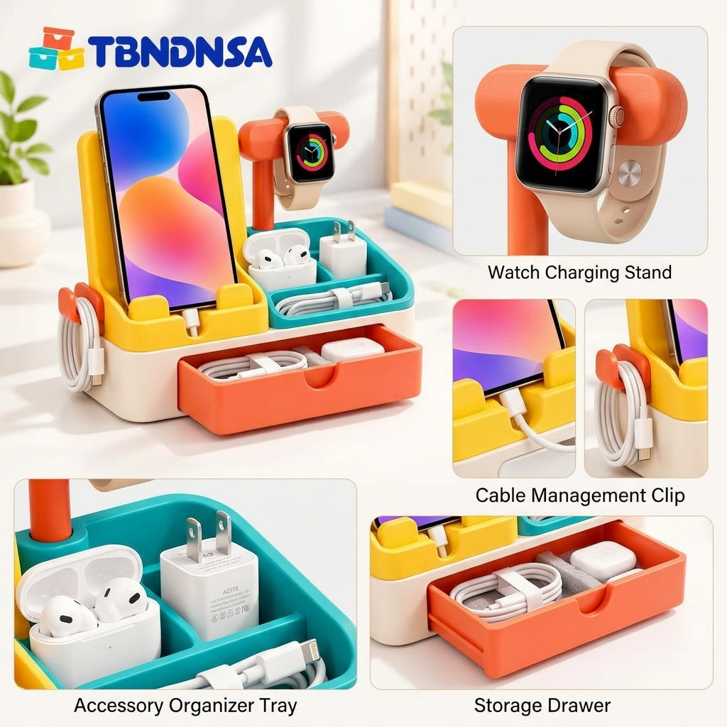 Multi-Function Tech & Charging Organizer Station