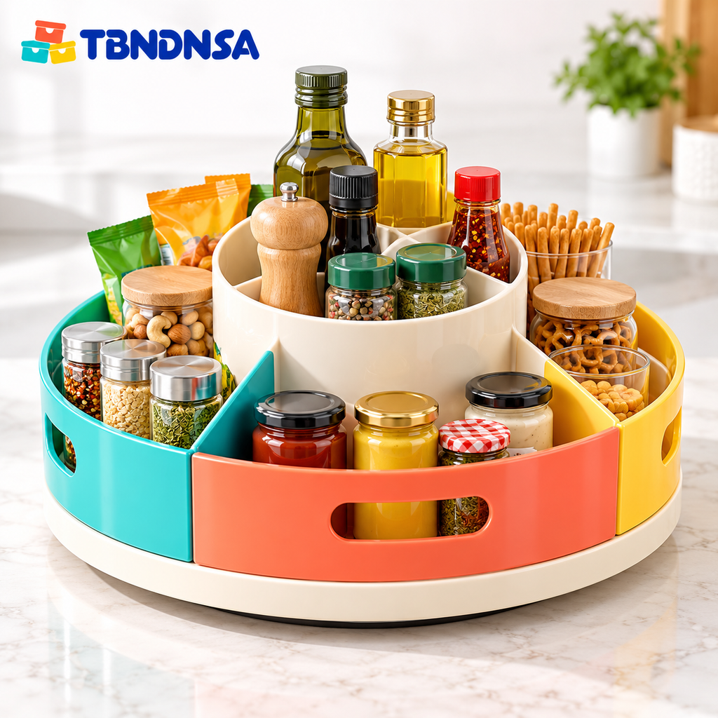 Divided Rotating Pantry Organizer Tray