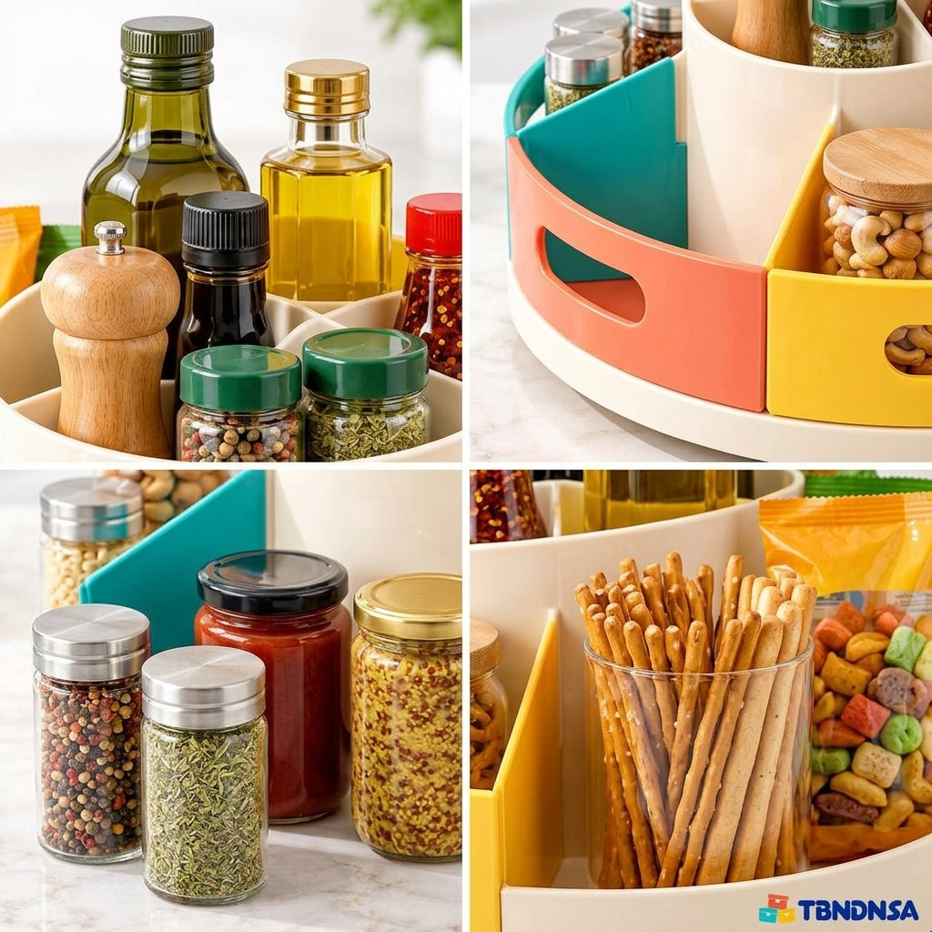 Divided Rotating Pantry Organizer Tray