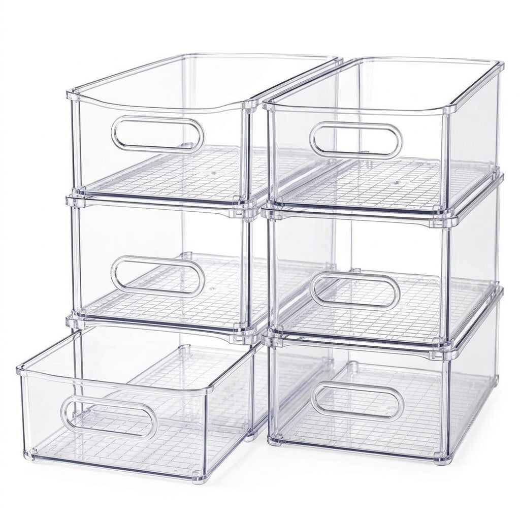 Stackable Clear Refrigerator Storage Bins