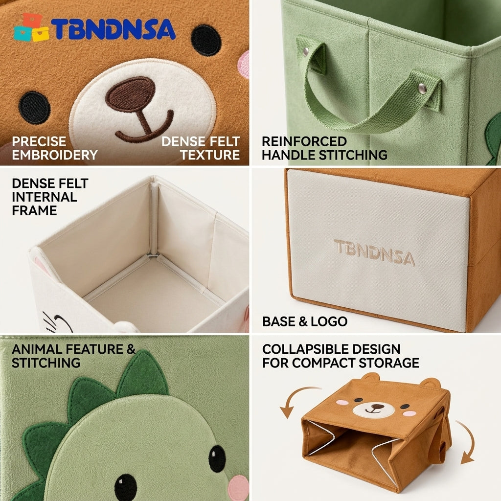 Cute Animal Foldable Storage Bin Set