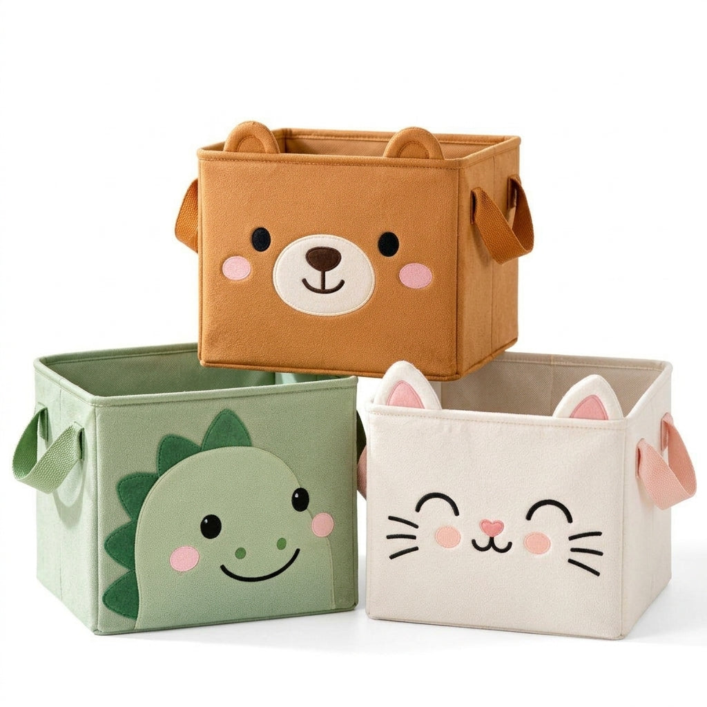Cute Animal Foldable Storage Bin Set